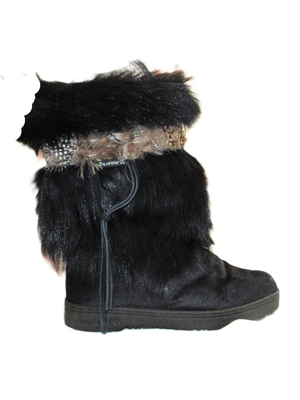 Bearpaw Kola II Sheepskin Black Goat Fur Women’s Winter Snow Lined Boots Size 9 - Picture 6 of 13